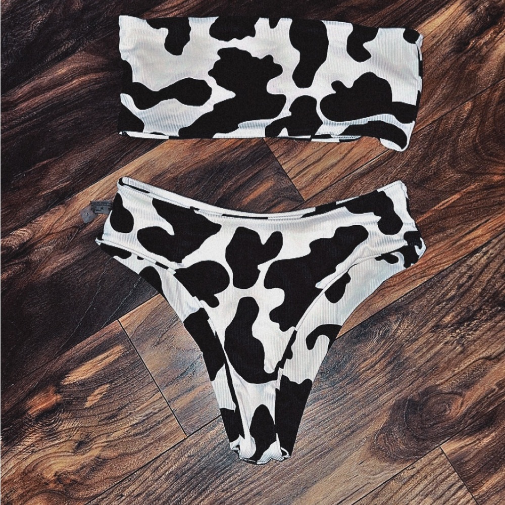 Cow Print Bikini Set